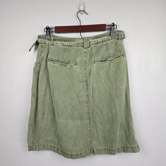 SANCTUARY Holly Linen Blend Skirt Knee Length Olive‎ Green Womens Size M Utility - Picture 6 of 11